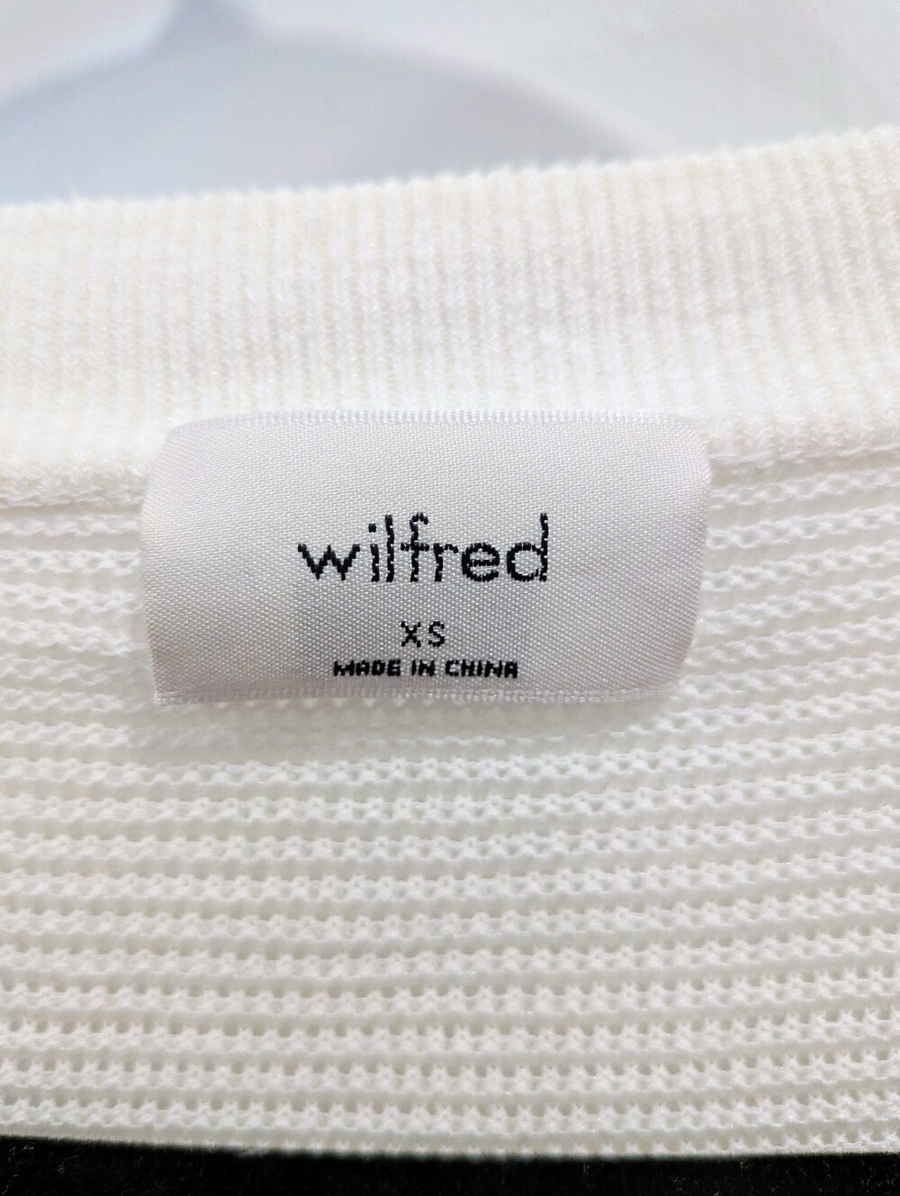 Wilfred Cream Cropped V-Neck Ribbed Cardigan Linen Blend | Xs - Picture 5 of 6